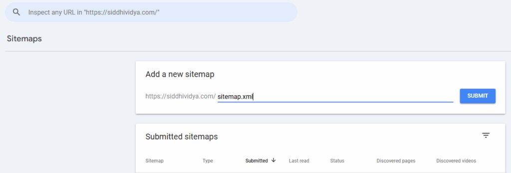 google sitemap URL submission